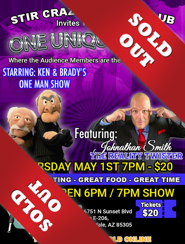 Comedy Hypnosis Events with Johnathan Smith aka The Reality Twister 7 Stir Crazy Comedy Club and Johnathan Smith Events Presents - One Unique Night at Westgate